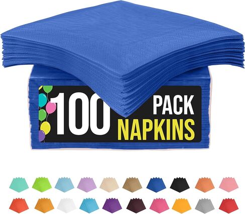 Party Solids Dark Blue Napkins Disposable Everyday 100 Pcs 2 Ply Dark Blue Dinner Napkins Bulk For Parties & Party Supplies in Kuwait