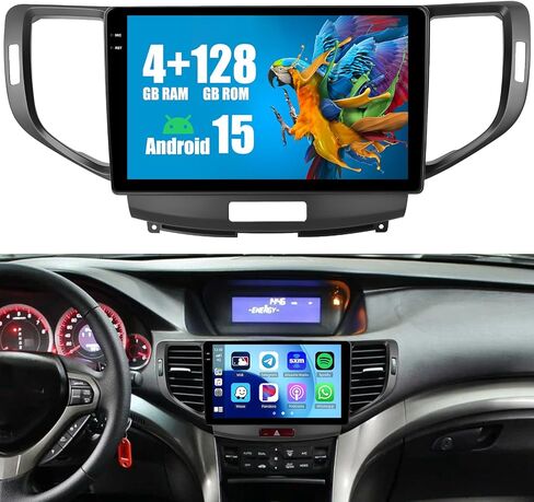 Roinvou 2+64G Android CarPlay Stereo لـ Acura TSX 2009-2014/Honda Accord 2008-2012، مشغل CarPlay لاسلكي مدمج مع Android Auto، شاشة تعمل باللمس مقاس 9 بوصات داخل لوحة القيادة GPS ودعم وصلة المرآة BT RDS DSP in Saudi Arabia