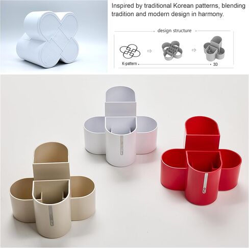 AonT Design Small Desk Organizer for Table, Aesthetic Pen Holder and Tray with Compartments, Remote Control Holder, Multi-Purpose Organizador for Accessories (Beige) Made in Korea Quality Design in Saudi Arabia