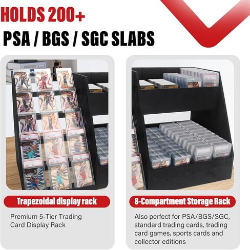 موقف علبة عرض بطاقة التداول ، والبطاقات ذات 5 مستويات ، تتمثل في علبة عرض بطاقات البيسبول الرياضية ، مجموعة عرض ، عرض للعرض ، مع 8 بطاقة بطاقة + 8 بطاقة تصنيف in Kuwait