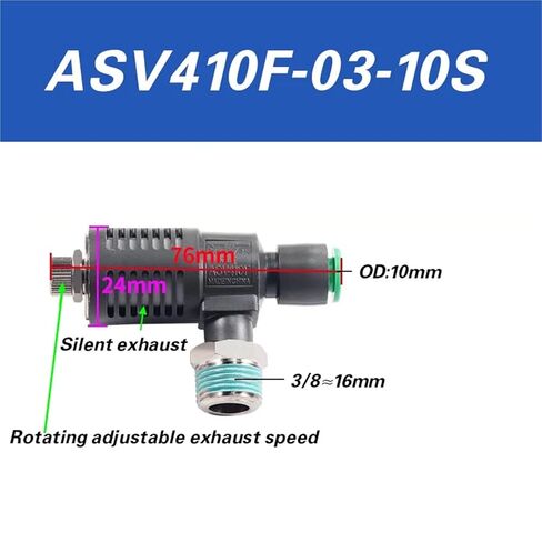 ASV310F-01-06S صمام العادم السريع مع كاتم الصوت وجهاز التحكم في السرعة، للتحكم في عادم الأسطوانة السريع والتحكم في التدفق (ASV410F-03-10S) in Kuwait