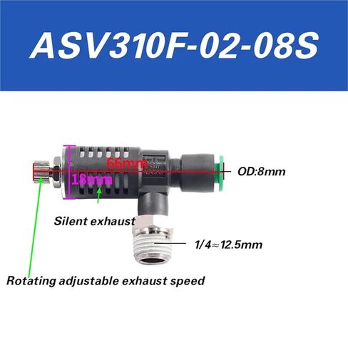 ASV310F-01-06S Rapid Exhaust Valve with Silencer & Speed Controller, for Cylinder Quick Exhaust and Flow Control(ASV310F-02-08S) in Saudi Arabia