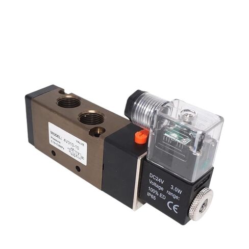 4V310-10 Solenoid Valve 5/2 Way, 3/8" BSP, 12V/24V DC 110V/220V AC for Air and Gas Control(10mm Fittings,4V310-10 DC24V) in Saudi Arabia