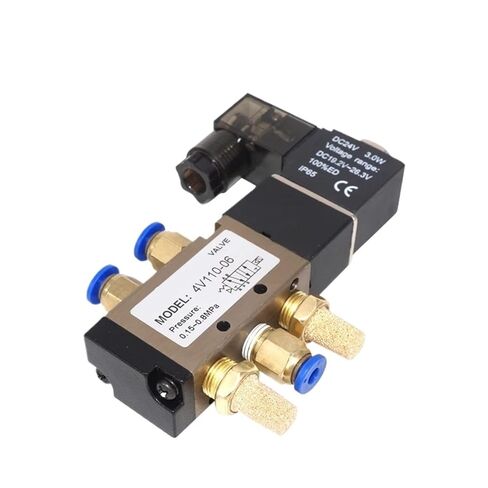 4V110-06 5/2 Way Solenoid Valve, 1/4" NPT, 12V/24V DC 220V AC, 4mm-12mm Hose Connector for Pneumatic Systems(4V110-06 DC12V,4mm) in Saudi Arabia