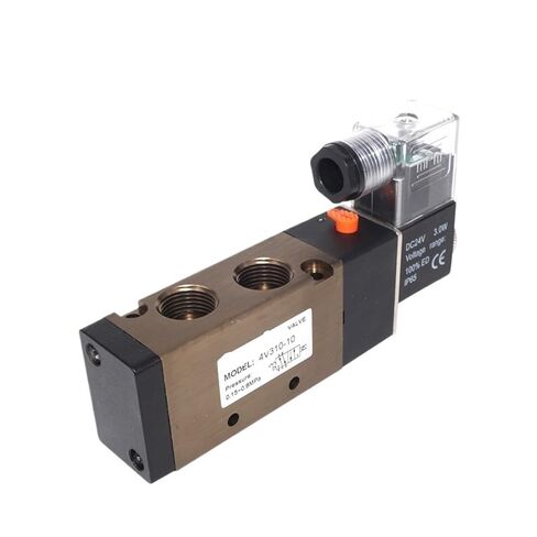 4V110-06 5/2 Way Solenoid Valve, 1/4" NPT, 12V/24V DC 220V AC, 4mm-12mm Hose Connector for Pneumatic Systems(4V110-06 DC12V,4mm) in Saudi Arabia