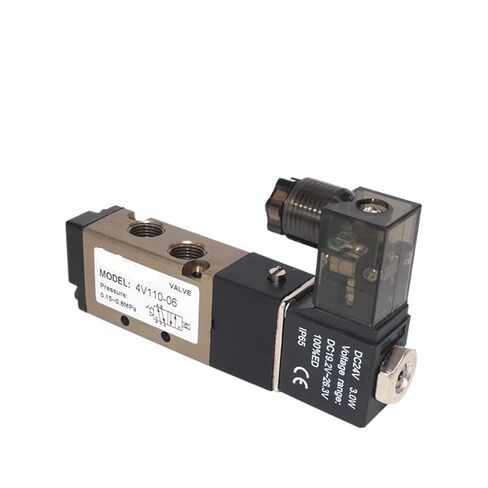 4V110-06 5/2 Way Solenoid Valve, 1/4" NPT, 12V/24V DC 220V AC, 4mm-12mm Hose Connector for Pneumatic Systems(4V110-06 DC12V,4mm) in Saudi Arabia