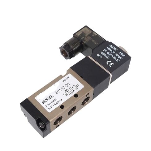 4V110-06 5/2 Way Solenoid Valve, 1/4" NPT, 12V/24V DC 220V AC, 4mm-12mm Hose Connector for Pneumatic Systems(4V110-06 DC12V,4mm) in Saudi Arabia