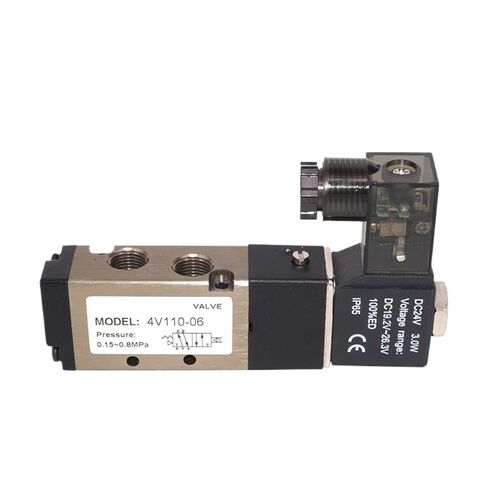4V110-06 5/2 Way Solenoid Valve, 1/4" NPT, 12V/24V DC 220V AC, 4mm-12mm Hose Connector for Pneumatic Systems(4V110-06 DC12V,4mm) in Saudi Arabia
