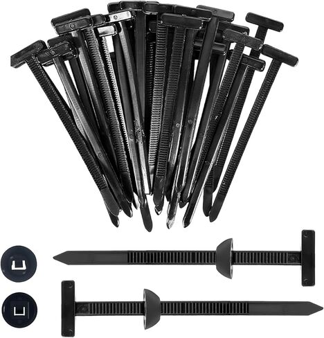 ربطة عنق بإبزيم بسحاب - أربطة سحاب جديدة متعددة الوظائف من النايلون مع تصميم دبوس وزر، أربطة كابلات بلاستيكية، أداة تثبيت لجسم السيارة، سحابات مقاومة للأشعة فوق البنفسجية لإصلاح السيارة اليومي (100 قطعة) in Saudi Arabia