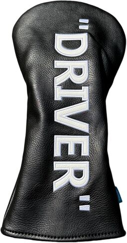 Golf Club Headcover 3 Wood Headcover Black n White Premium PU Leather Driver #3 Fairway Wood Hybrid Wood Head Cover Fits for All Brand in Saudi Arabia