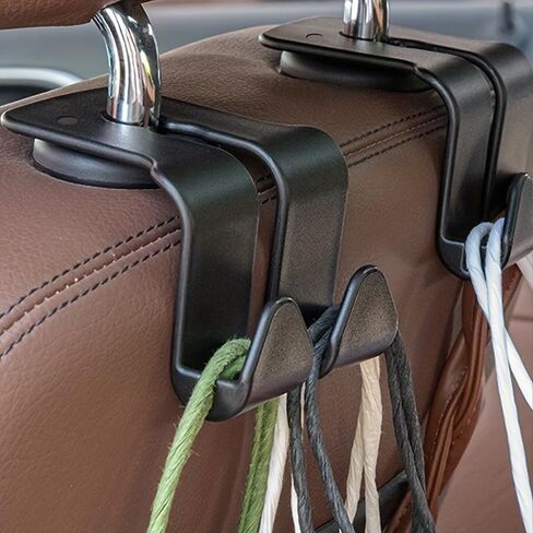 2PCS Car Seat Hooks for Purse, Handbag, Coat and Grocery Bag, Car Interior Accessories, Universal Car Rear Seat Hooks in Saudi Arabia