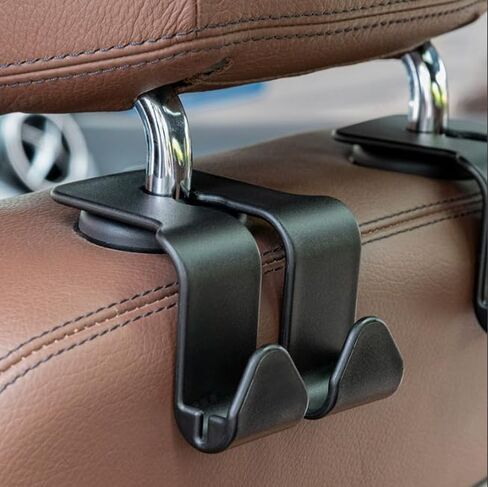 2PCS Car Seat Hooks for Purse, Handbag, Coat and Grocery Bag, Car Interior Accessories, Universal Car Rear Seat Hooks in Saudi Arabia