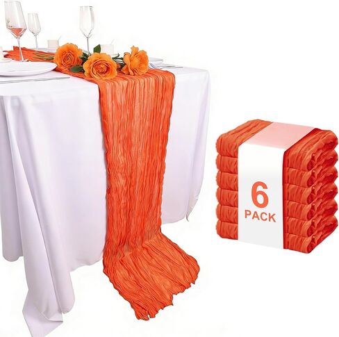 Wigenius Fall Table Runner 6 Pack Sage Green Cheesecloth 35 × 120 بوصة Boho Restic Gauze Table Runner لحفل زفاف دش الطفل دش. in Kuwait