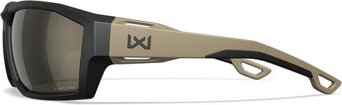 Wiley X Alpine Captivate Polarized Ballistic Rated Sunglasses, Safety Glasses, UV Eye Protection for Shooting, Fishing and Biking, Matte Black and Tan Frames, Tungsten Mirror Tinted Lenses in Saudi Arabia