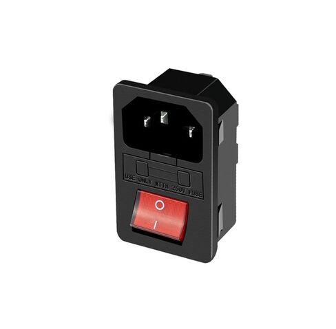 Pin Socket 10A high Power AC Power Socket with Insurance Switch Cabinet Computer Socket(Panel Slot 1.5) in Saudi Arabia