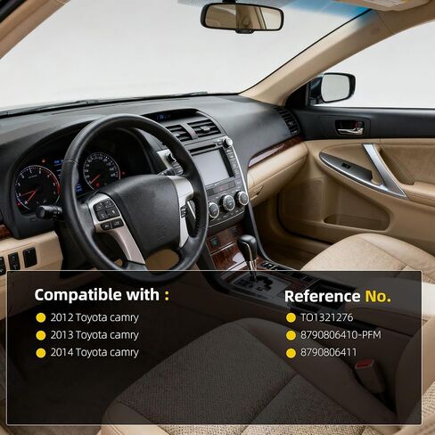 مرآة باب جانبية للسائق من Dasbecan متوافقة مع مرآة الرؤية الجانبية لسيارة Toyota Camry 2012 2013 2014 مع زجاج ساخن قابل للطي يدويًا، استبدال # TO1320276 8790906411 (5 دبابيس) غطاء أبيض in Saudi Arabia