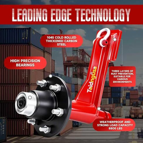 2 Pack Heavy-Duty Shipping Container Wheels Kit – 6-Lug Axle System for 20ft & 40ft Empty Containers | Includes Ratchet Straps & Shackles | Industrial-Grade Steel for Secure Transport in Saudi Arabia