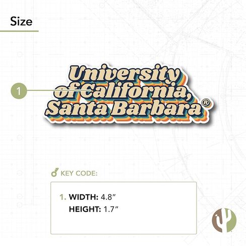 Desert Cactus University of California Santa Barbara Gauchos Vinyl Decal Laptop Water Bottle Car Scrapbook (70's Name Sticker) in Saudi Arabia