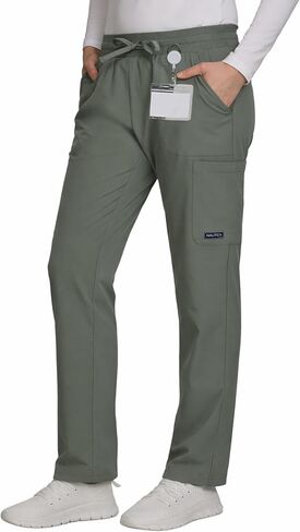 سروال Nautica Scrub للنساء - زي طبي احترافي ذو ساق مستقيمة ومفتوح من الأسفل، جزء سفلي ناعم قابل للتمدد للنساء in Saudi Arabia