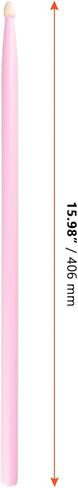 SINJEUN 5 Pair 5A Drumsticks, Pink Drum Sticks, Drum Sticks for Drumming Musical Instrument Percussion in Saudi Arabia