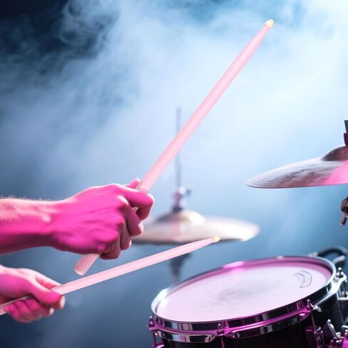 SINJEUN 5 Pair 5A Drumsticks, Pink Drum Sticks, Drum Sticks for Drumming Musical Instrument Percussion in Saudi Arabia