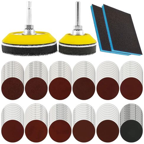 120Pcs Sanding Discs Set 3inch Round Sand Paper 80-3000 Mixed Grits Sandpaper with 2 and 3inch Backer Pads Durable Sanding Pads Premium 1/4inch Shanks for Woodworking in Saudi Arabia