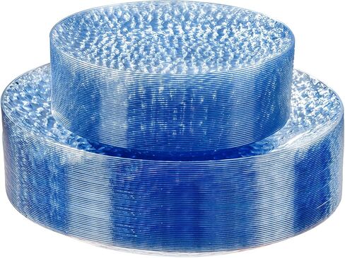 Rubtlamp 60Pcs Plastic Plates, Clear Disposable Plates, Hammered Heavy Duty Plastic Platos, Fancy Disposable Platos Include 30 Clear Dinner Plate, 30 Salad Plate For Bridal Spring in Saudi Arabia