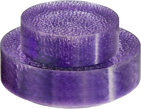 Rubtlamp 60Pcs Plastic Plates, Clear Disposable Plates, Hammered Heavy Duty Plastic Platos, Fancy Disposable Platos Include 30 Clear Dinner Plate, 30 Salad Plate For Bridal Spring in Saudi Arabia