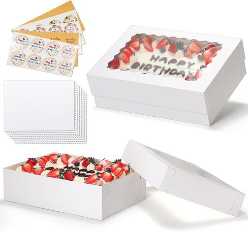 COTOPHER 50pcs 6x6x5 Inch Mini Cake Boxes, 6 Inches Small Bakery Box (25 Boxes & 25 Boards), Bento Cake Containers for Cookies, Cupcake, Desserts, Birthday, Party, Wedding, Valentine's Day in Saudi Arabia