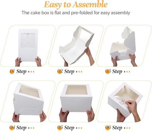 COTOPHER 50pcs 6x6x5 Inch Mini Cake Boxes, 6 Inches Small Bakery Box (25 Boxes & 25 Boards), Bento Cake Containers for Cookies, Cupcake, Desserts, Birthday, Party, Wedding, Valentine's Day in Saudi Arabia