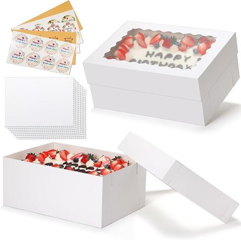 COTOPHER 50pcs 6x6x5 Inch Mini Cake Boxes, 6 Inches Small Bakery Box (25 Boxes & 25 Boards), Bento Cake Containers for Cookies, Cupcake, Desserts, Birthday, Party, Wedding, Valentine's Day in Saudi Arabia
