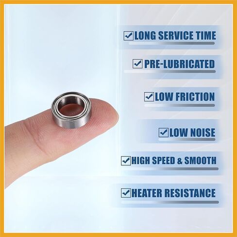 MR128ZZ 8x12x3.5mm Double Metal Shield Single Row Deep Groove Ball Bearings Silver Tone - Pack of 20 Replacement in Saudi Arabia