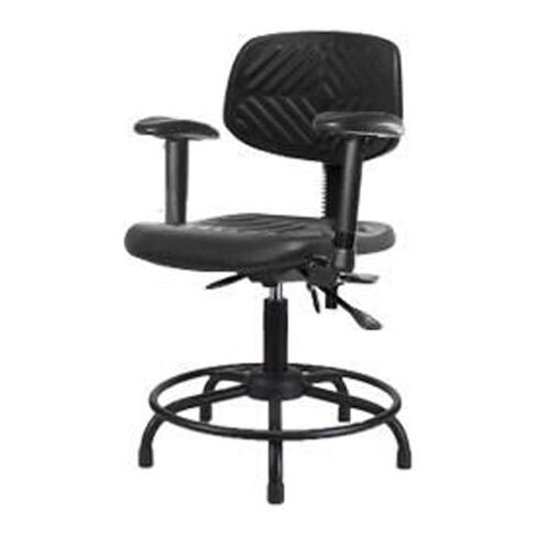 Thomas ECOM PDHCH-RT-T1-A1-RG كرسي ارتفاع مكتب من البولي يوريثين مع قاعدة أنبوبية مستديرة وإمالة، ذراع قابل للتعديل، ينزلق in Kuwait