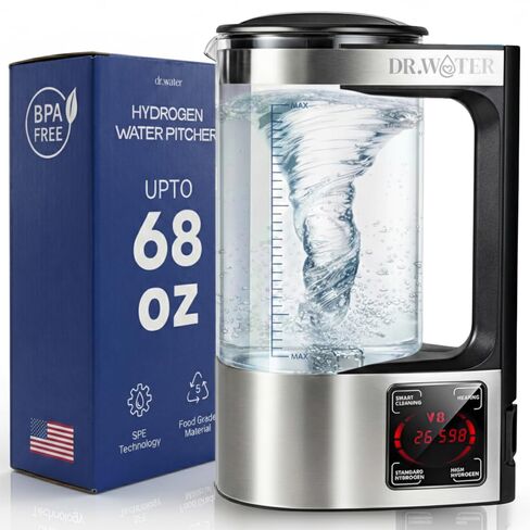 HydroPitcher | 68 Oz Hydrogen Water Pitcher - BPA Free Rich Hydrogen Water Generator - Electrolysis Jug with SPE/PEM Technology Hydrogen Water Machine | Chlorine Free Large Hydrogen Water Bottle in Saudi Arabia