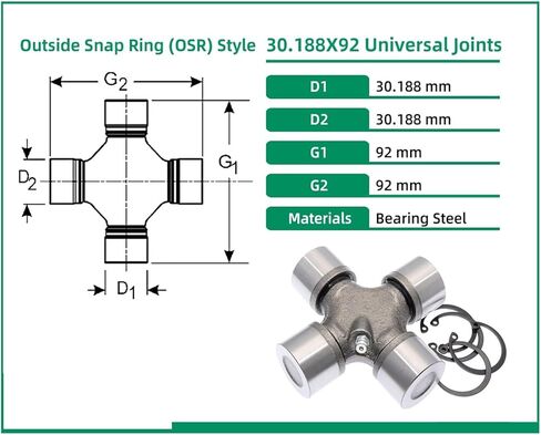 1piece 30.188X92 5-178X GU2200 .18X92 U-Joints Universal Joints Bearing in Saudi Arabia