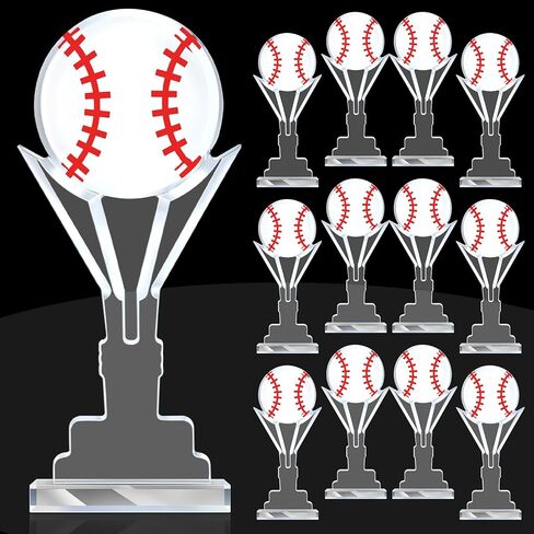 Moucuny 12 Pcs Acrylic Trophy Small Baseball Softball Award 6.69 x 2.95 Inch Championship Game Baseball Softball Prize Keepsake Acrylic Coach Senior Night Gift for Athlete Sports Lover Party Favor in Saudi Arabia