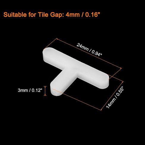 uxcell 100Pcs Wall Floor Tile Plastic T Shape Spacers Tiling Tools 4mm 5/32" Tile Spacers for Ceramic Tile Installation, White in Saudi Arabia