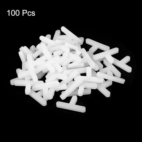 uxcell 100Pcs Wall Floor Tile Plastic T Shape Spacers Tiling Tools 4mm 5/32" Tile Spacers for Ceramic Tile Installation, White in Saudi Arabia