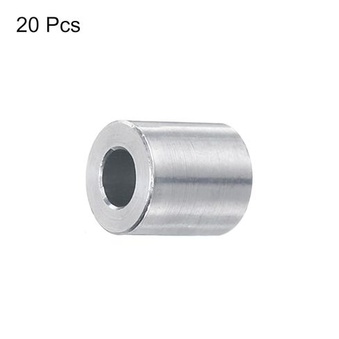 uxcell 20pcs Aluminum Spacer 5mm Bore x 10mm OD x 12mm Length Screw Standoff Bushing Plain Finish Round Metal Spacer for M5 Screws Bolts and Rods in Saudi Arabia