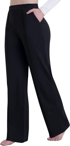 Sunzel Yoga Pants for Women with Pockets, Wide Leg Dress Pants, Business Casual & Work Sweatpants, Flowy Trousers for Travel in Saudi Arabia