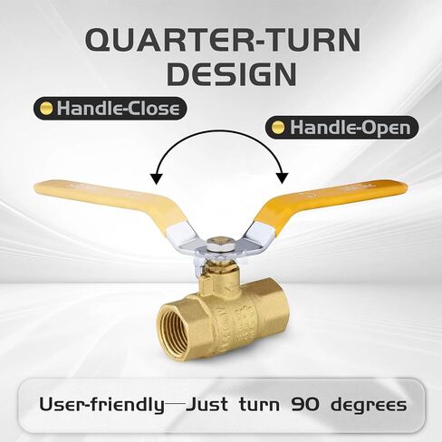 10 عبوات فوسكان 3/4 بوصة FNPT صمام كروي كامل المنفذ عالي التحمل مع مقبض أصفر، 600 WOG، صمام إغلاق نحاسي لتطبيق مياه الشرب in Kuwait