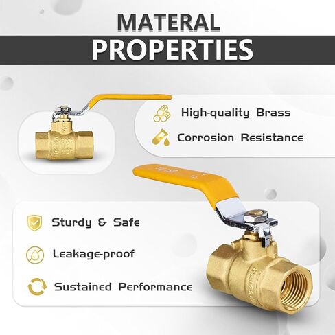 10 عبوات فوسكان 3/4 بوصة FNPT صمام كروي كامل المنفذ عالي التحمل مع مقبض أصفر، 600 WOG، صمام إغلاق نحاسي لتطبيق مياه الشرب in Kuwait