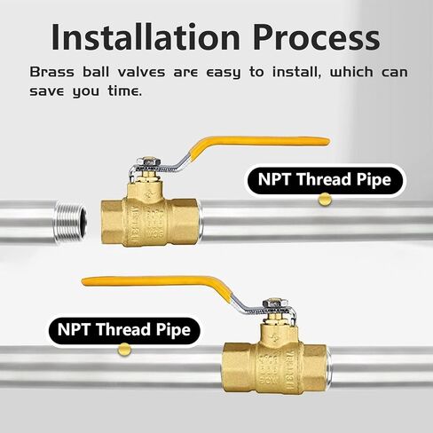 10 عبوات فوسكان 3/4 بوصة FNPT صمام كروي كامل المنفذ عالي التحمل مع مقبض أصفر، 600 WOG، صمام إغلاق نحاسي لتطبيق مياه الشرب in Kuwait