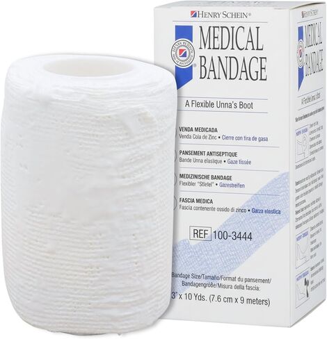 Henry Schein Unna Boot Bandage with Zinc Oxide – 3" x 10 yd – Soothing Compression Wrap for Venous Leg Ulcers, Edema, and Wound Care – 1Roll/Box in Saudi Arabia