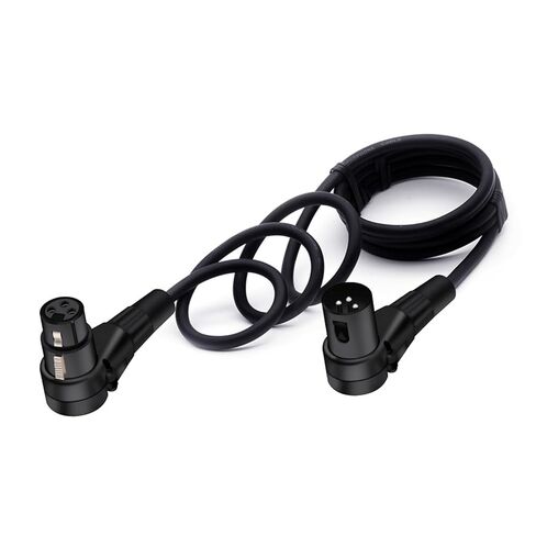 كابل تمديد الزاوية اليمنى 3PIN XLR ذكر إلى أنثى OFC كابل صوت رقائق + محمي مضفر لمضخم صوت الميكروفون قطعة واحدة (أسود، 10 متر) in Saudi Arabia