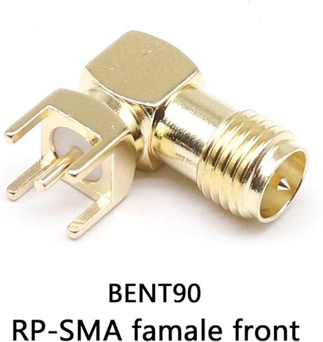 RP-SMA أنثى جاك ذكر محول القابس لحام حافة P C B مستقيم الزاوية اليمنى جبل RF النحاس موصل التوصيل المقبس BENT90 1 قطعة in Saudi Arabia