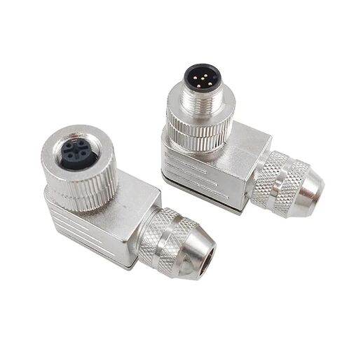 M12 Sensor Connector Matel Signal Shielding Male Female Screw Threaded 4 5 8 Pin 1Pcs(Angle,Female Insert,8P) in Kuwait