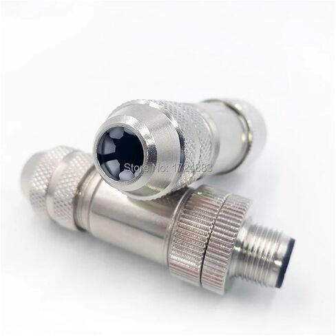 M12 Sensor Connector Matel Signal Shielding Male Female Screw Threaded 4 5 8 Pin 1Pcs(Angle,Female Insert,8P) in Kuwait