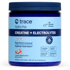 Trace Minerals Creatine + Electrolytes – Creatine & Mineral Powder for Peak Performance & Optimal Hydration – Supports Brain, Muscles, & Endurance – 5 g Creatine – Tropical Watermelon – 30 Servings in Kuwait