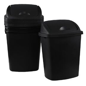 Gloreen 70 L صناديق القمامة أعلى الغطاء ، الأسود ، 4 حزمة 18 جالون علب القمامة البلاستيكية كبيرة كبيرة in Kuwait